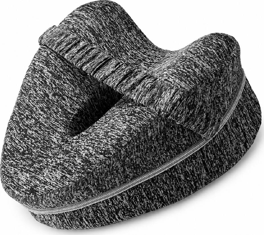 Verk 27409 Ortopedický polštář mezi kolena z paměťové pěny 23 × 25 cm – šedý