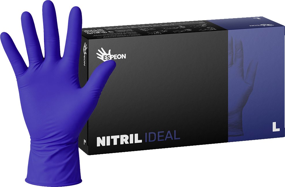 Espeon Nitrilové rukavice NITRIL IDEAL 100 ks, nepudrované, tmavě modré, 3.5 g Velikost: L