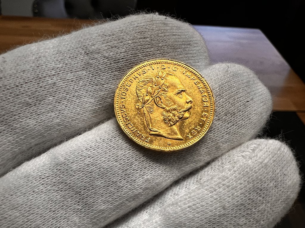 Zlatá mince Osmizlatník 1881 - 8 Gulden, 20 Franků Františka Josefa I. | novoražba