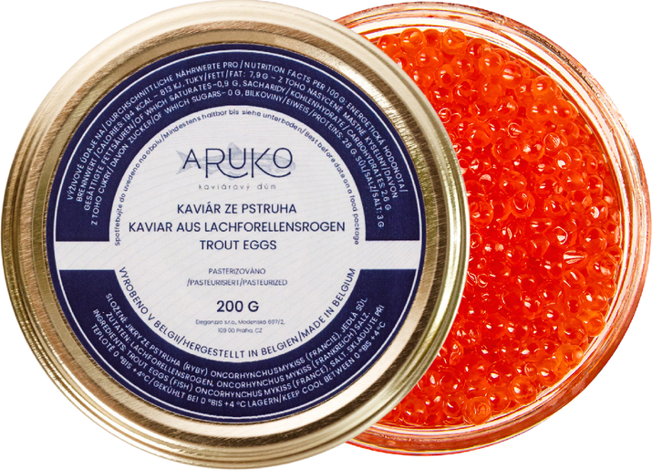 Aruko Kaviár ze pstruha Aruko. Váha 200 g. Francie