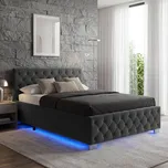 tectake Čalouněná postel s LED lištami…