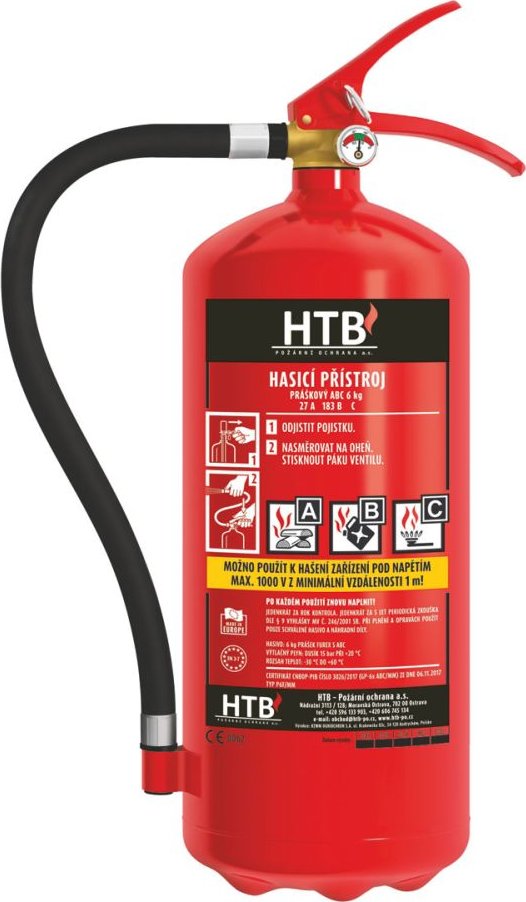 Hasicí přístroj práškový bez držáku - 6 kg