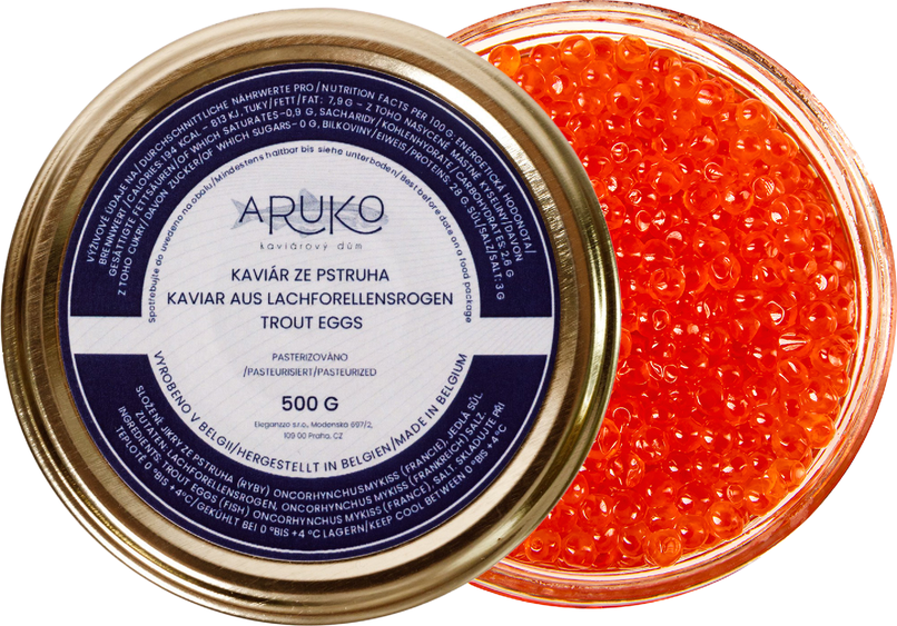 Aruko Kaviár ze pstruha Aruko. Váha 500 g. Francie