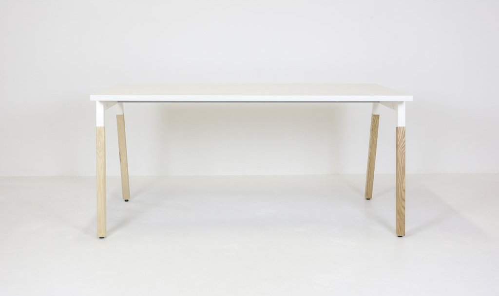MDD Stůl kancelářský MDD-OGI W, 160x80, bílá/dřevo