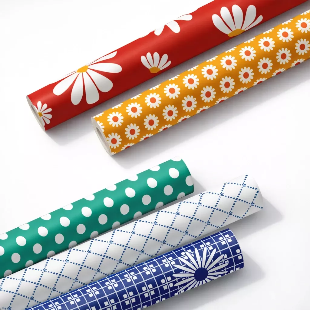 Papier Regalauskleidung mit verschiedenen Motiven – Rolle 0,5 x 10 m Karton (45 Rollen)