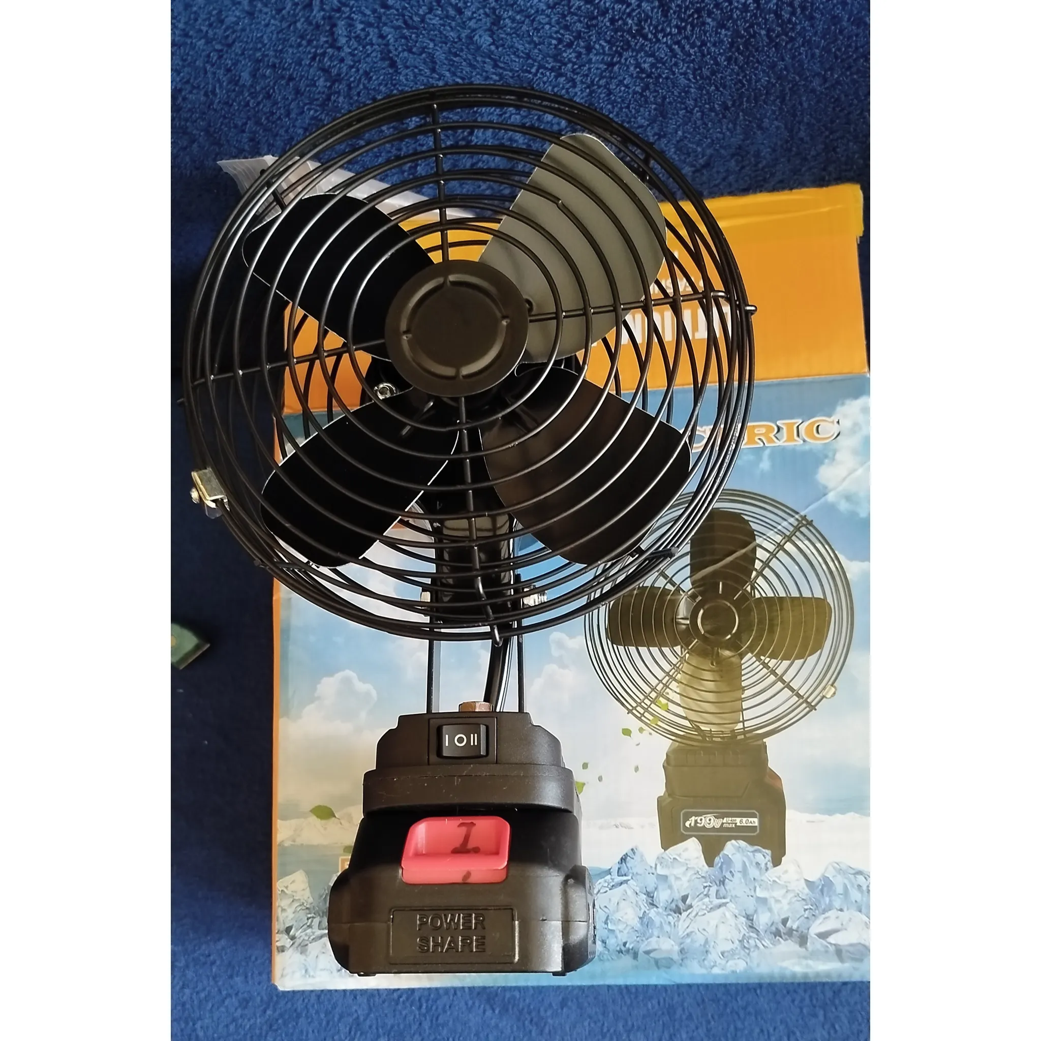 Fotografie 2 - Domácí ventilátor Přenosný bezdrátový ventilátor na AKU baterii 47482 černý