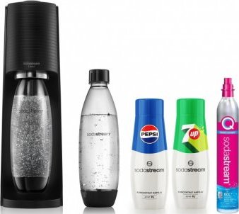 SodaStream Terra Black + 2 láhve Fuse 1l + 2 sirupy