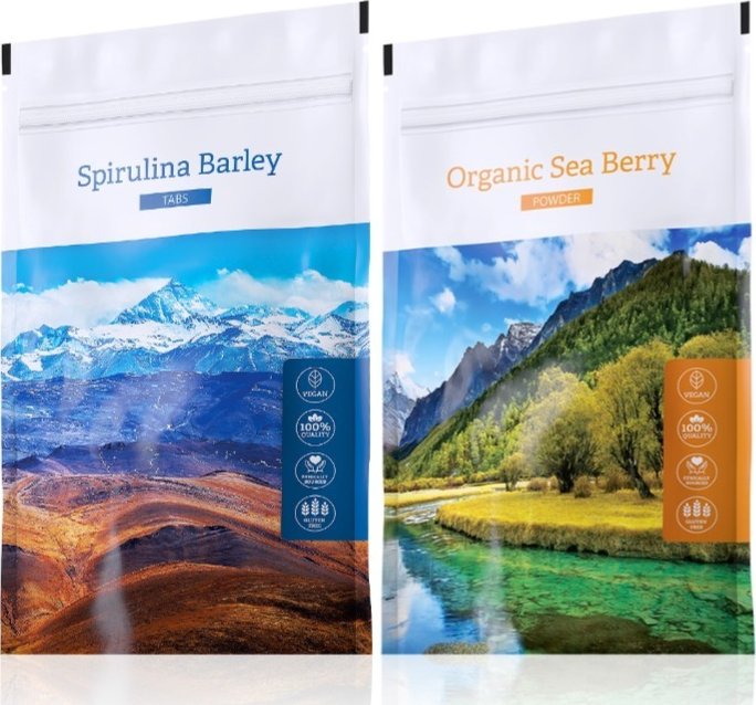 Energy Spirulina Barley tabs 200 tablet + Organic Sea Berry powder 100 g