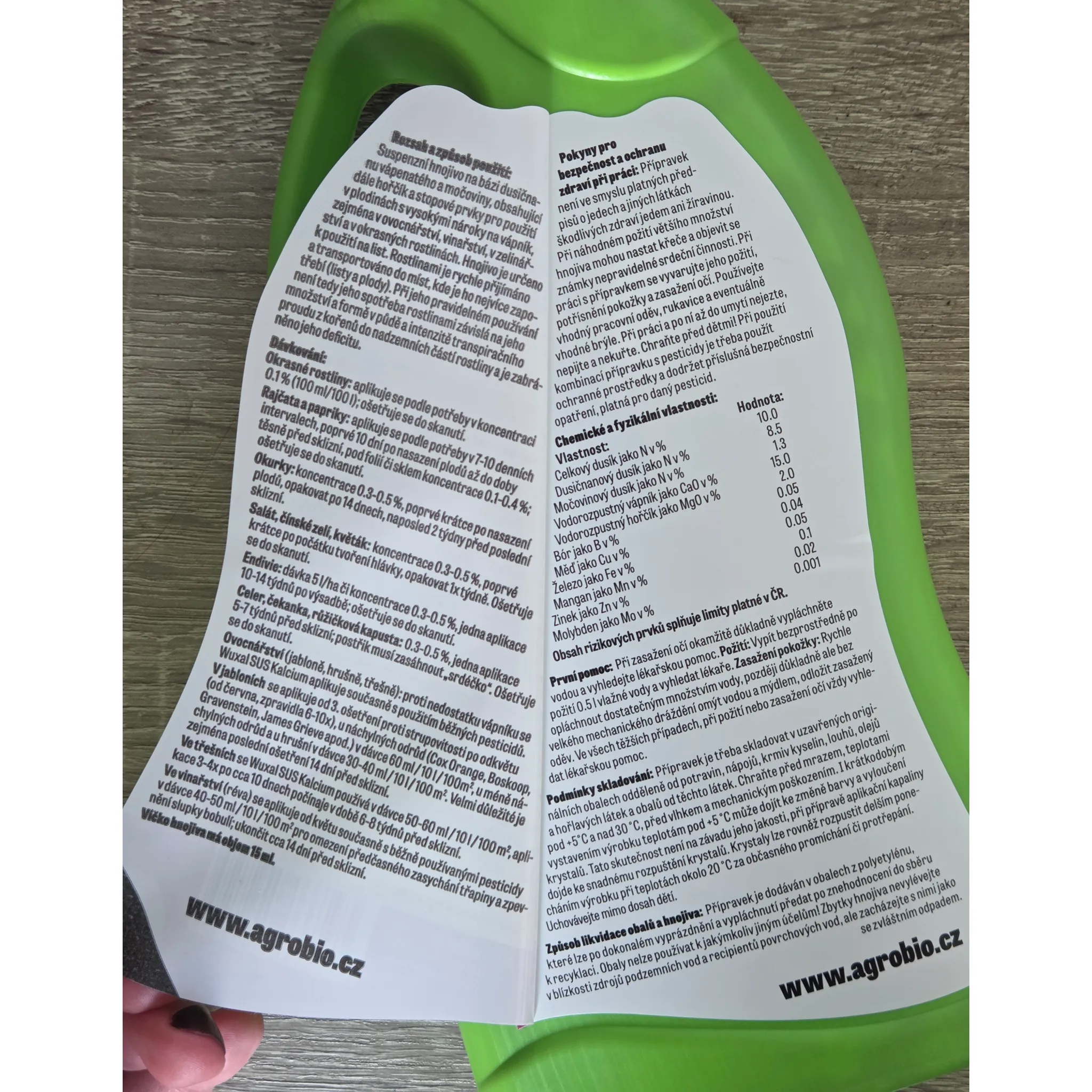 Fotografie 4 - Hnojivo AgroBio Opava Wuxal SUS Kalcium 750 ml