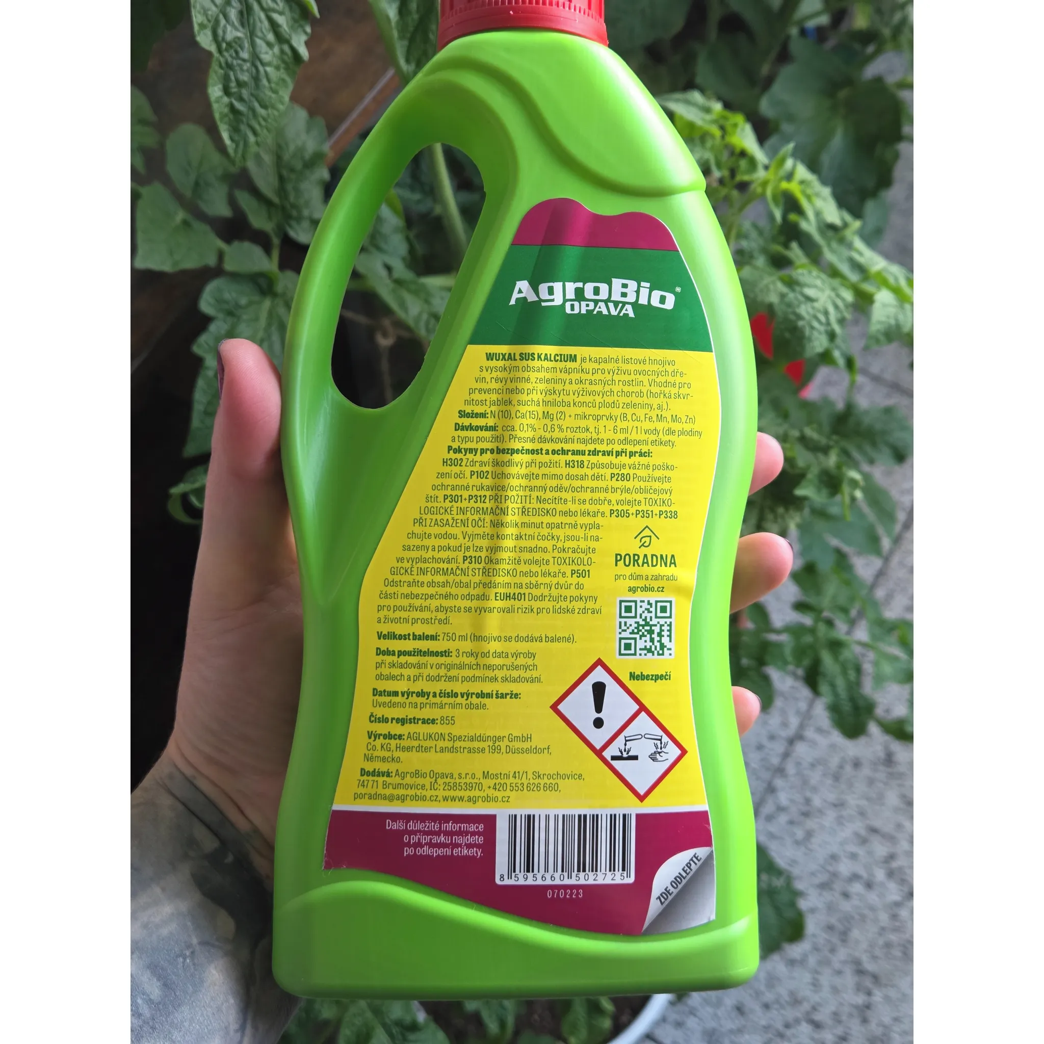 Fotografie 3 - Hnojivo AgroBio Opava Wuxal SUS Kalcium 750 ml