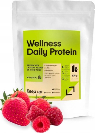 Kompava Wellness Daily Protein, jahoda-malina, 525g