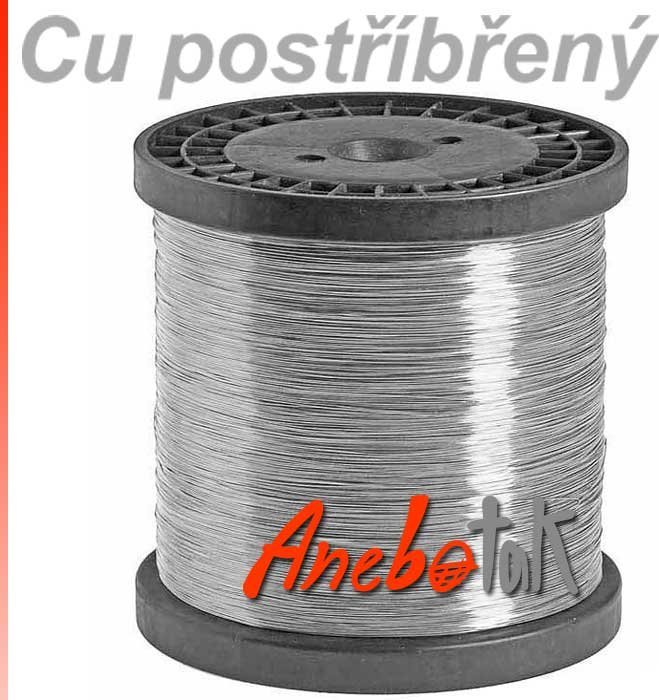 Ag postříbřený drát měkký, 0,5 mm, 50 m