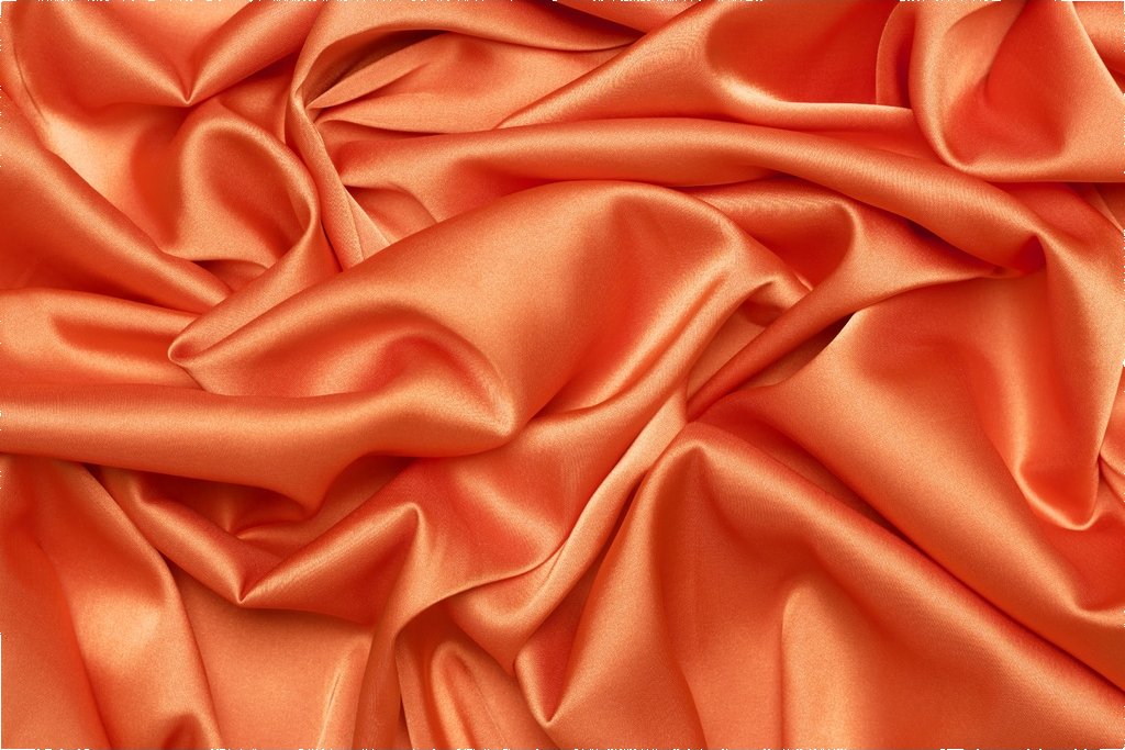 Saténové umělé hedvábí | Silky Armani - Oranžová