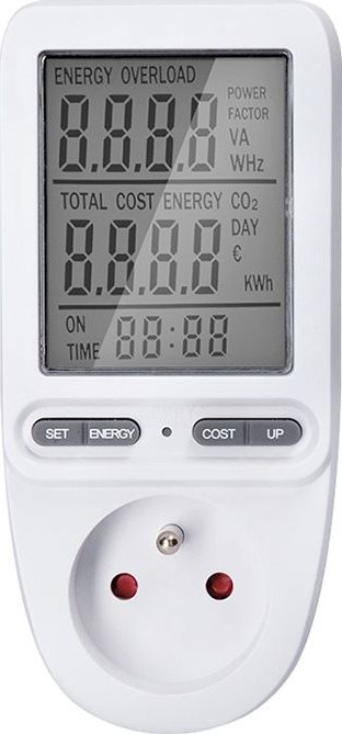 Solight digitální měřič spotřeby el. energie, velký displej