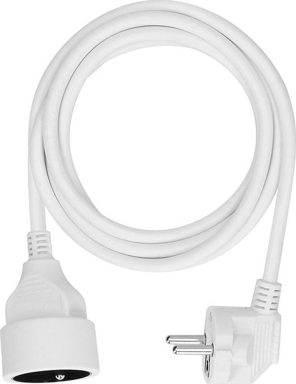 Solight prodlužovací přívod - spojka, 1 zásuvka, 2m, 3 x 1mm2, bílá