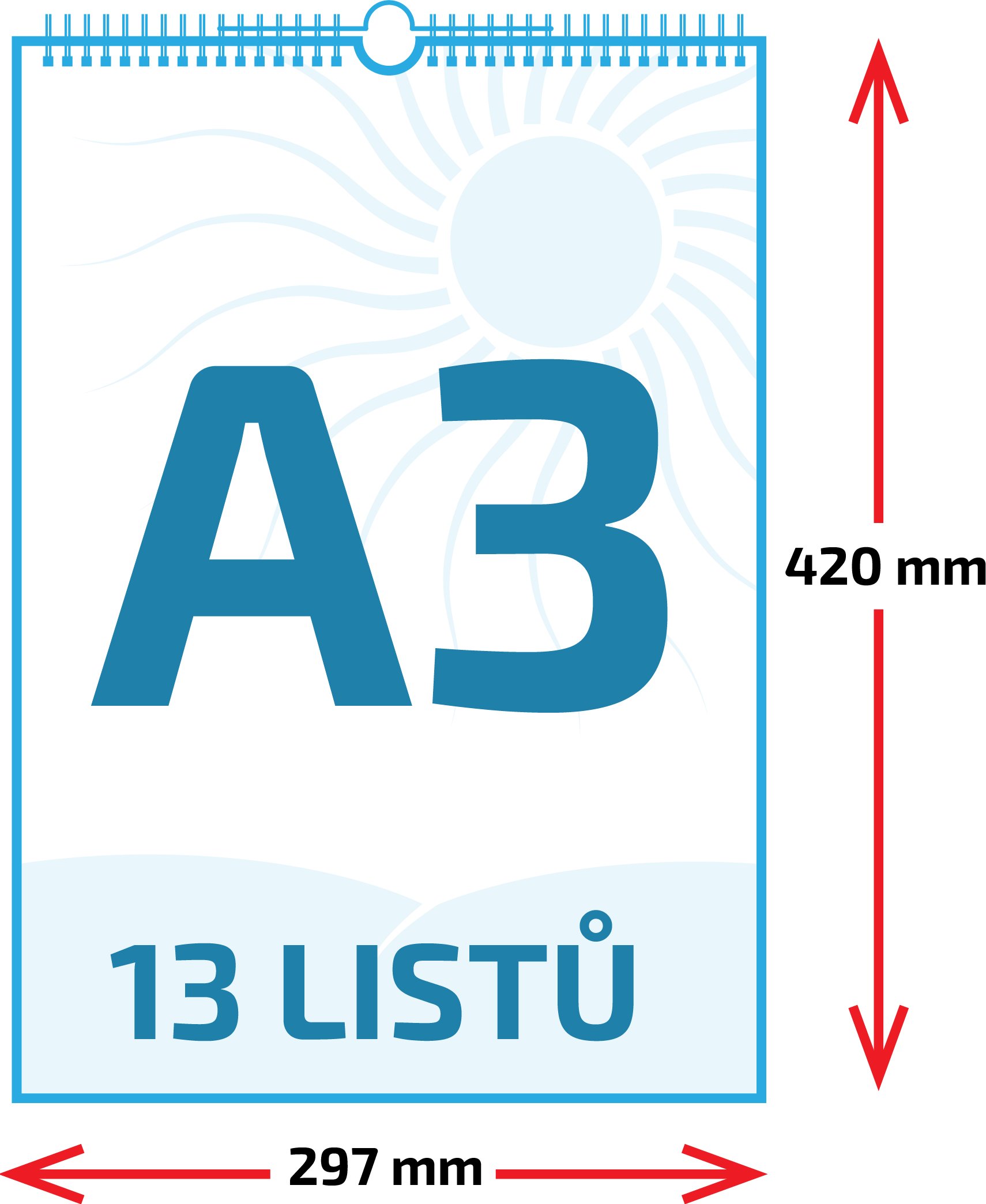 Nástěnný kalendář A3 (13 listů)