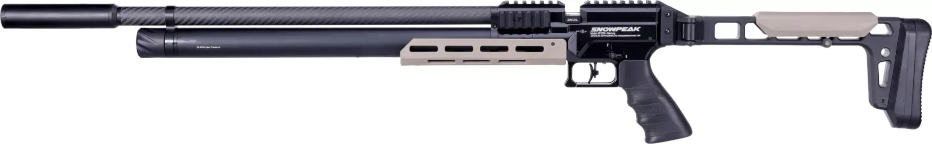 Snowpeak AP1000 Mercury 5,5 mm PCP 250 cc PCP 250 cc, regulátor, M-LOK, sklopná pažba