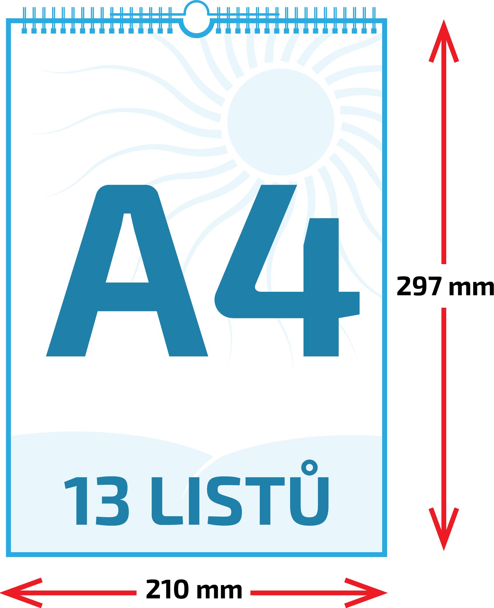 Nástěnný kalendář A4 (13 listů)