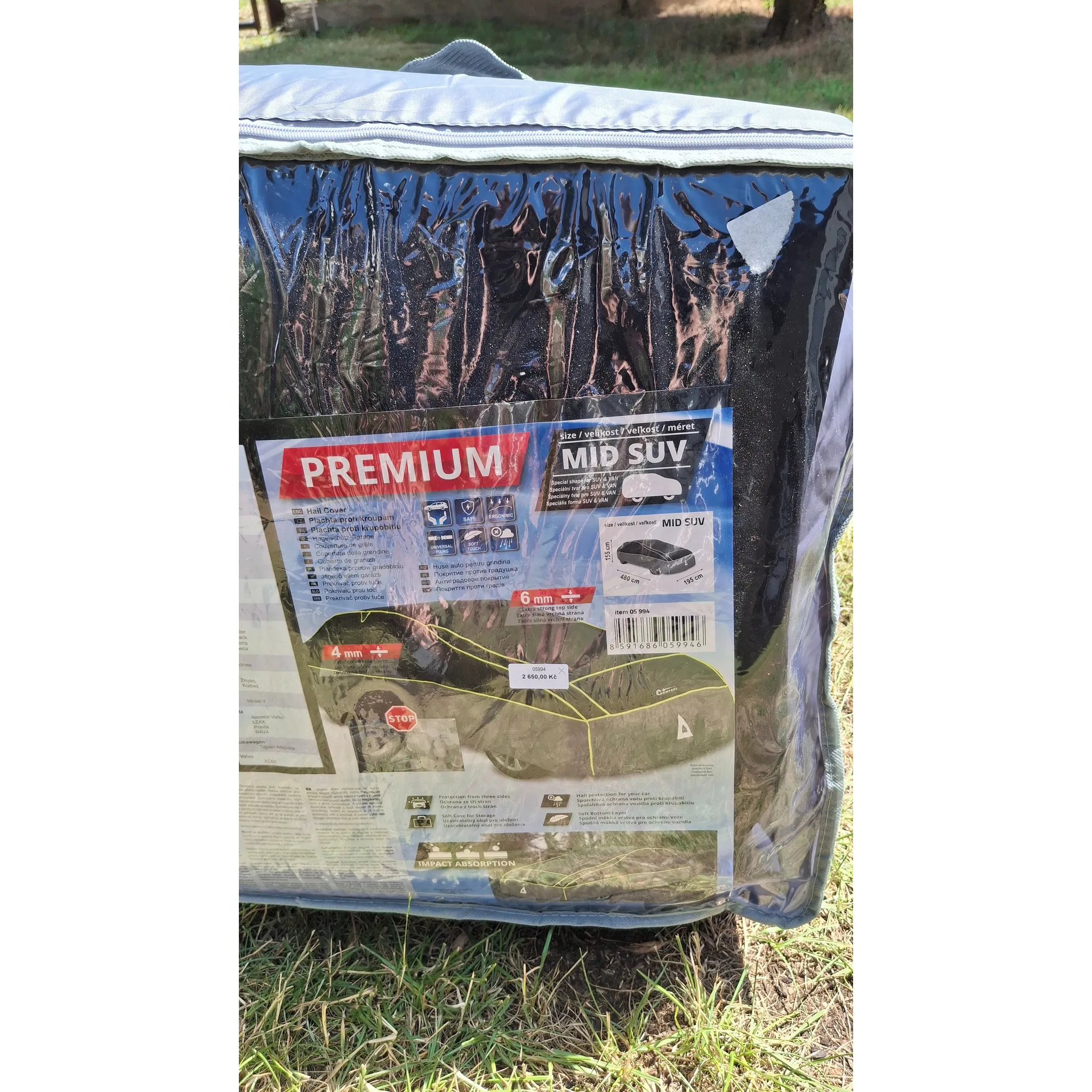 Fotografie 4 - Plachta na motorové vozidlo Compass Premium ochranná plachta proti kroupám 570 x 203 x 119 cm