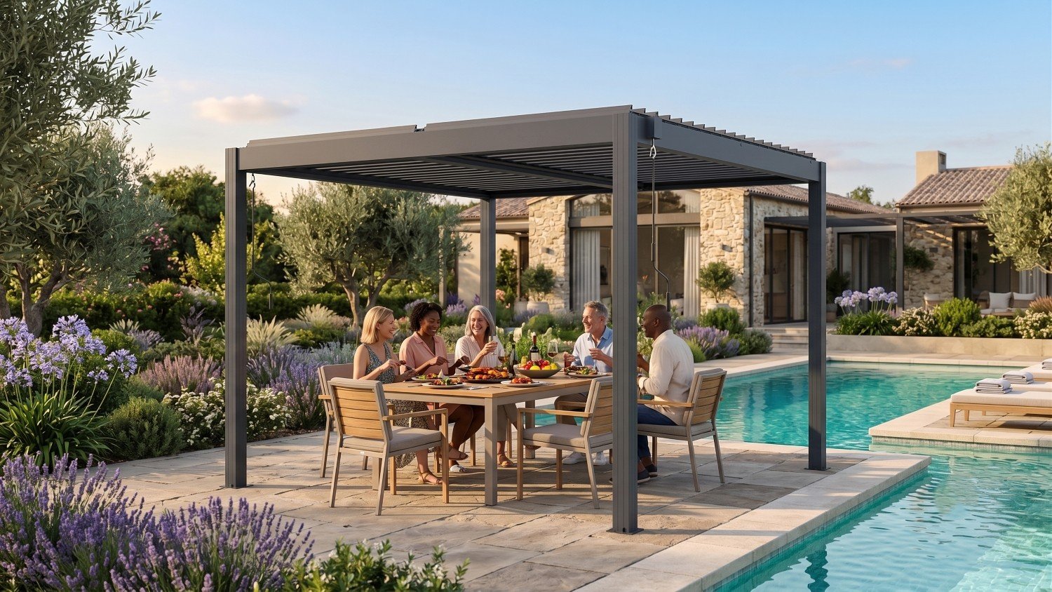 bioklimatická pergola LANITPLAST BASIC 3x3 m