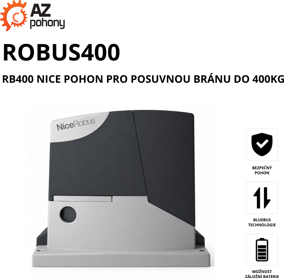 ROBUS400 - RB400 Nice pohon pro posuvnou bránu do 400kg