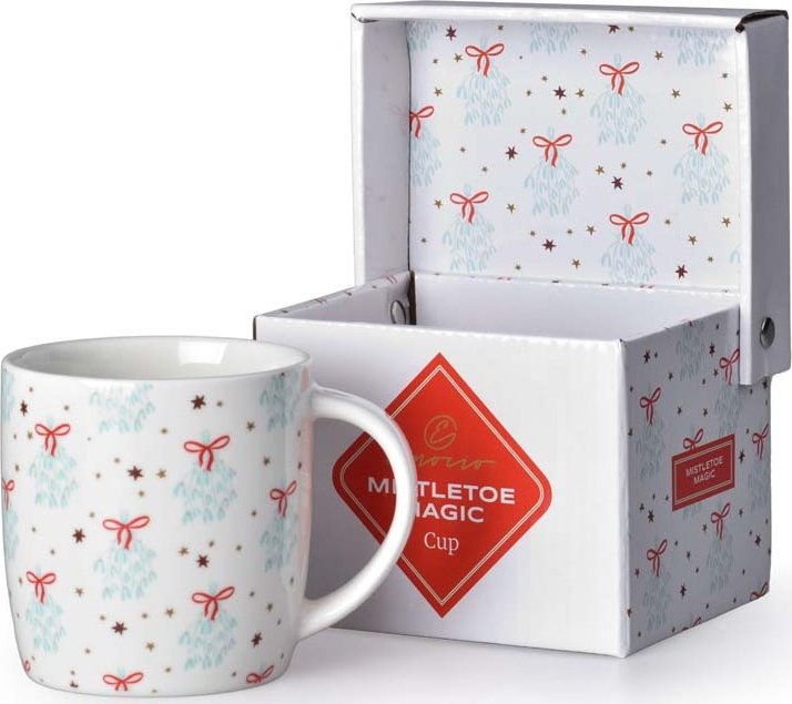 Hrnek keramický 380ml Mistletoe Magic v dárkové krabičce, bílá 373 g