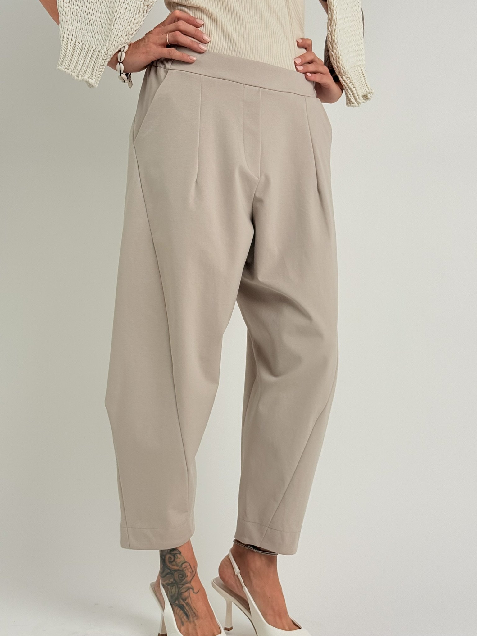 DOLCE VITA Taupe kalhoty TOSCANA UNI S-XL