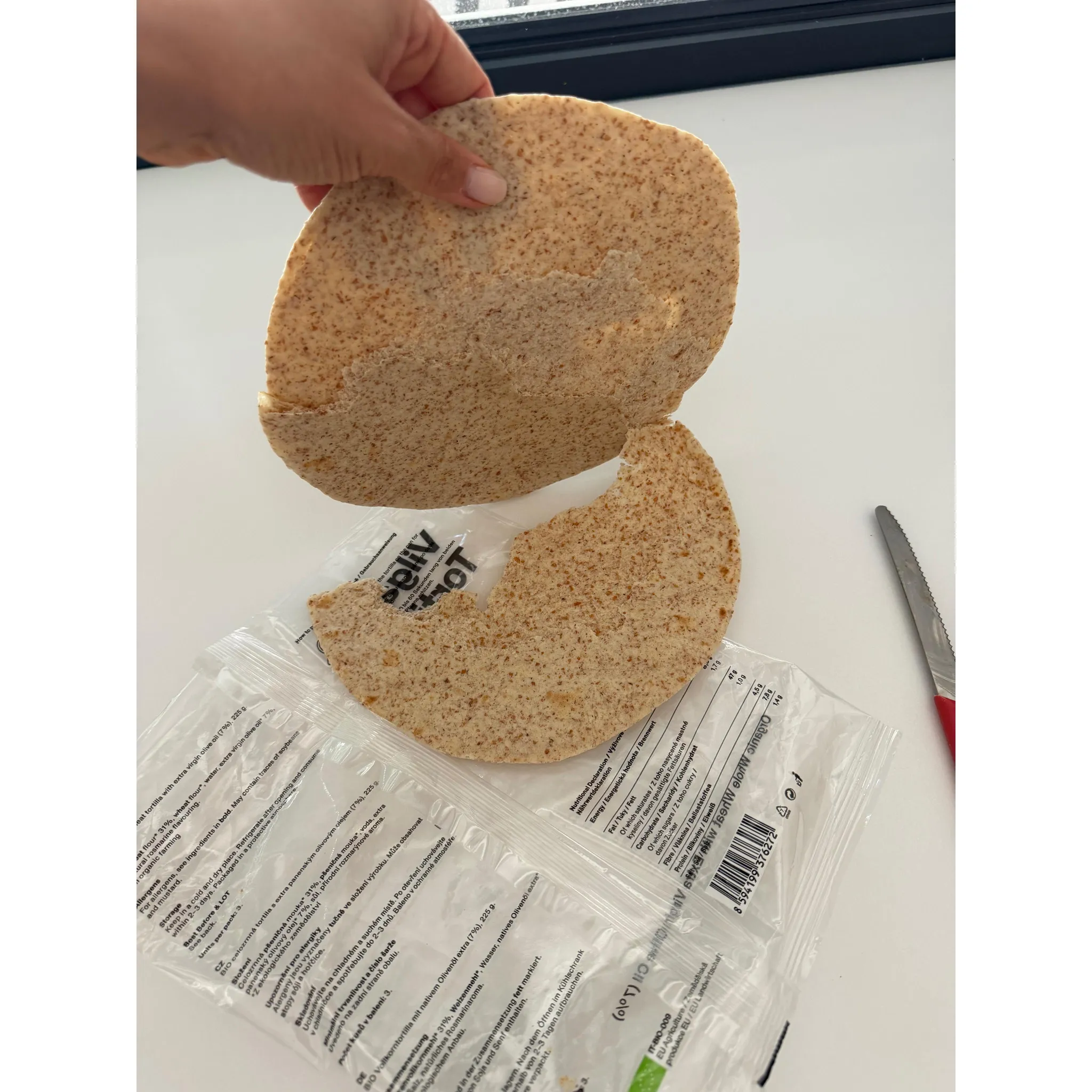 Fotografie 5 - Trvanlivě pečivo Vilgain Minutová tortilla BIO 225&nbsp;g 3 ks