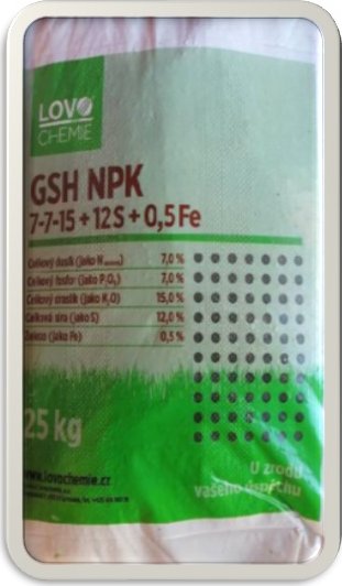 Lovochemie Trávníkové hnojivo podzimní : GSH NPK 7-7-15+12S+0,5Fe hmotnost: 25kg