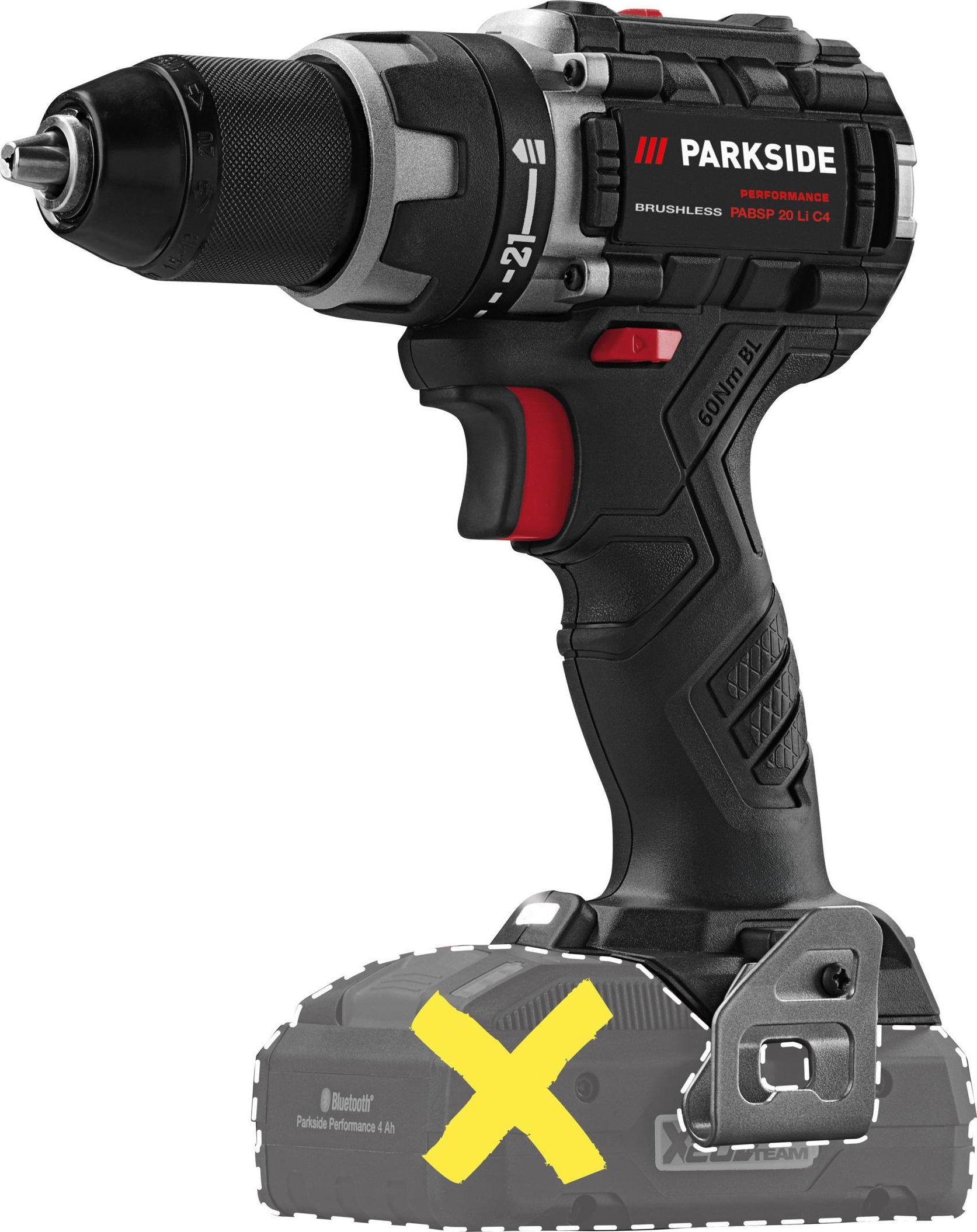 PARKSIDE PERFORMANCE® 20 V akumulátorová vrtačka-šroubovák „PABSP 20 Li C4“, bez akumulátoru – bez nabíječky |