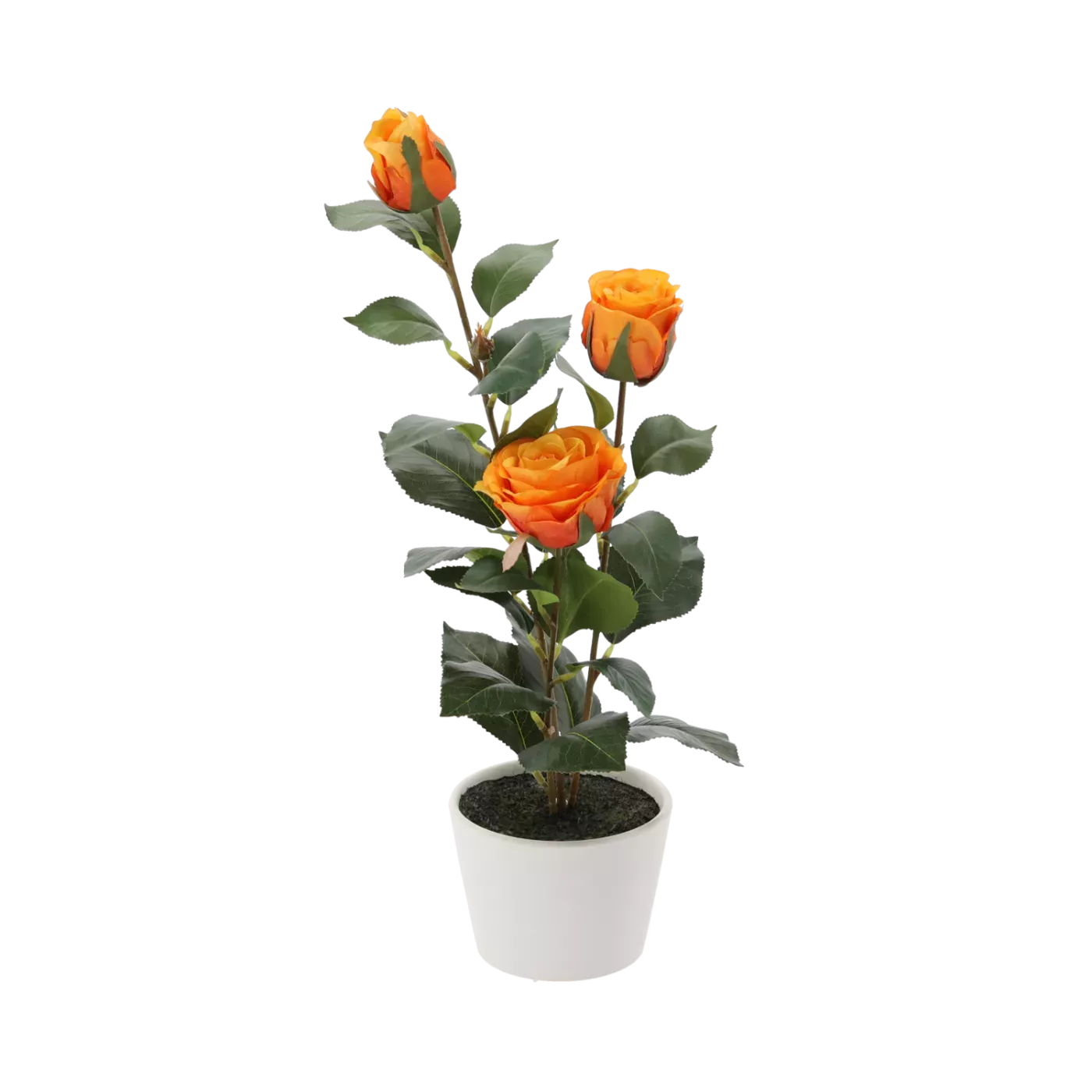 Umělá růže žlutá v květináči 47,5 cm