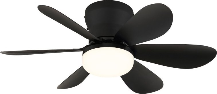 Globo 03625S LED ventilátor s osvětlením DELORES | 5W integrovaný LED zdroj | 350lm | 2700-6500K | dálkové ovládání | stmívač | ventilátor | černá | matná + K nákupu nad 3000 Kč dárek zdarma