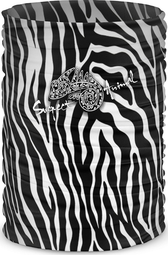 Multifunkční šátek ZEBRA - Černá / ONE SIZE