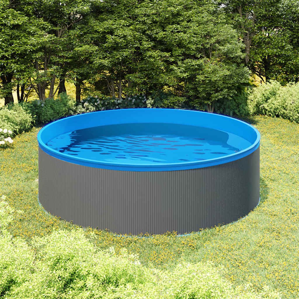 vidaXL Nadzemní bazén se závěsným skimmerem a čerpadlem 350x90 cm [3070801] Barva: Šedá