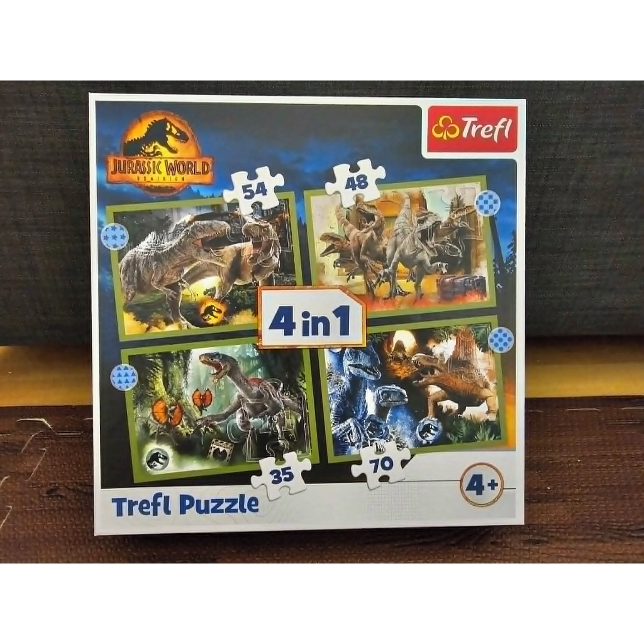 Fotografie 6 - Puzzle Trefl Jurassic World Dominion 4v1 35/48/54/70 dílků