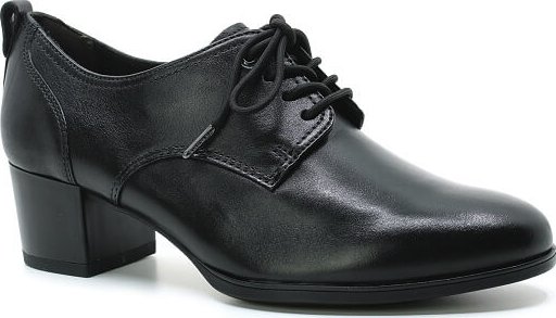 TAMARIS 1-23307-42 001 black, dámské polobotky (Dámské polobotky na podpatku Tamaris 23307 v černé barvě)