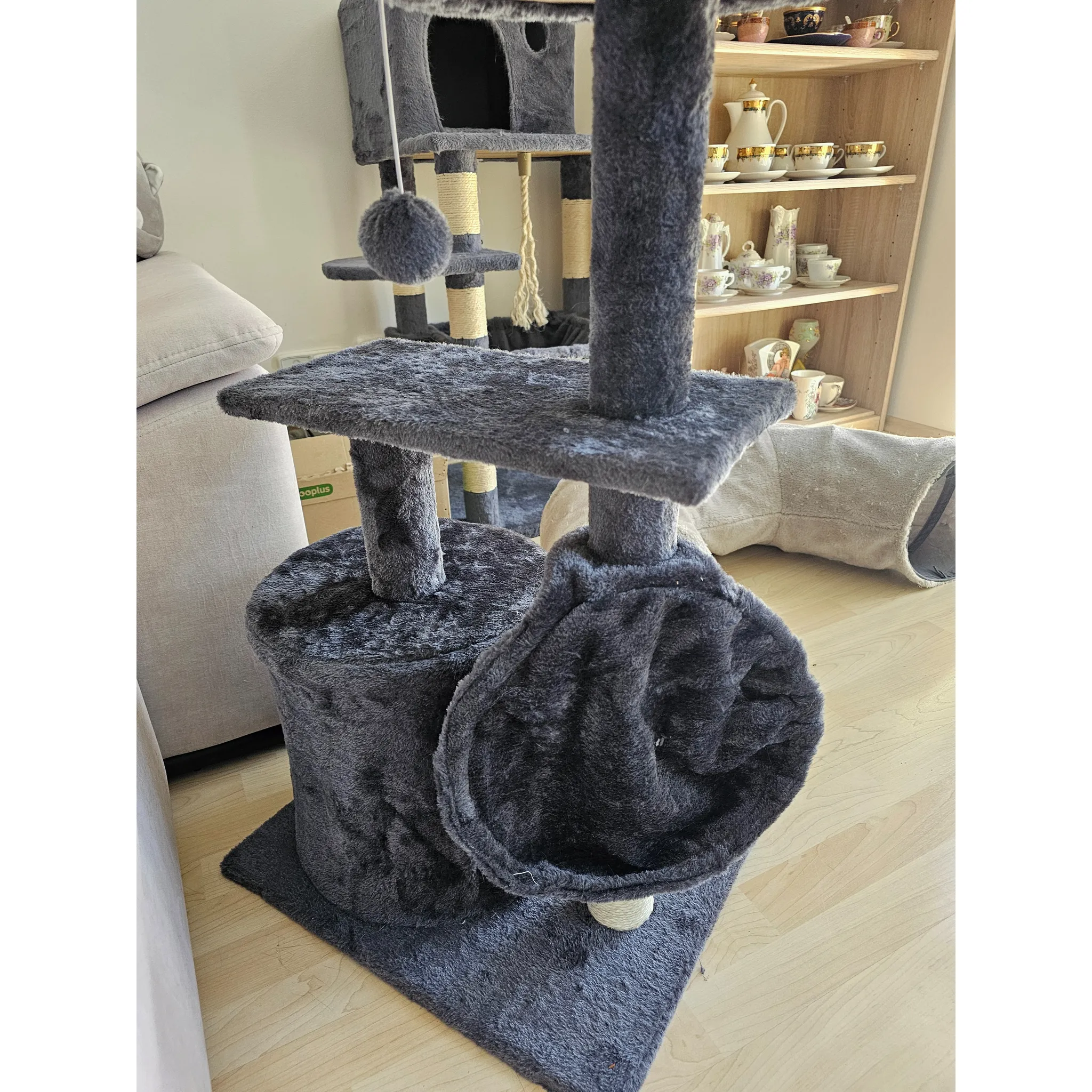Fotografie 5 -  Aga DS313 škrabadlo pro kočky 88 cm šedé