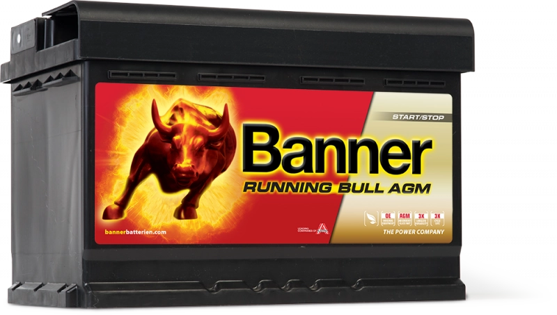 Banner Running Bull AGM 12V 70Ah 760A 570 01 nabitá autobaterie + Reflexní přívěsek FOOT + možný výkup staré baterie při doručení nebo v prodejně Jinočany