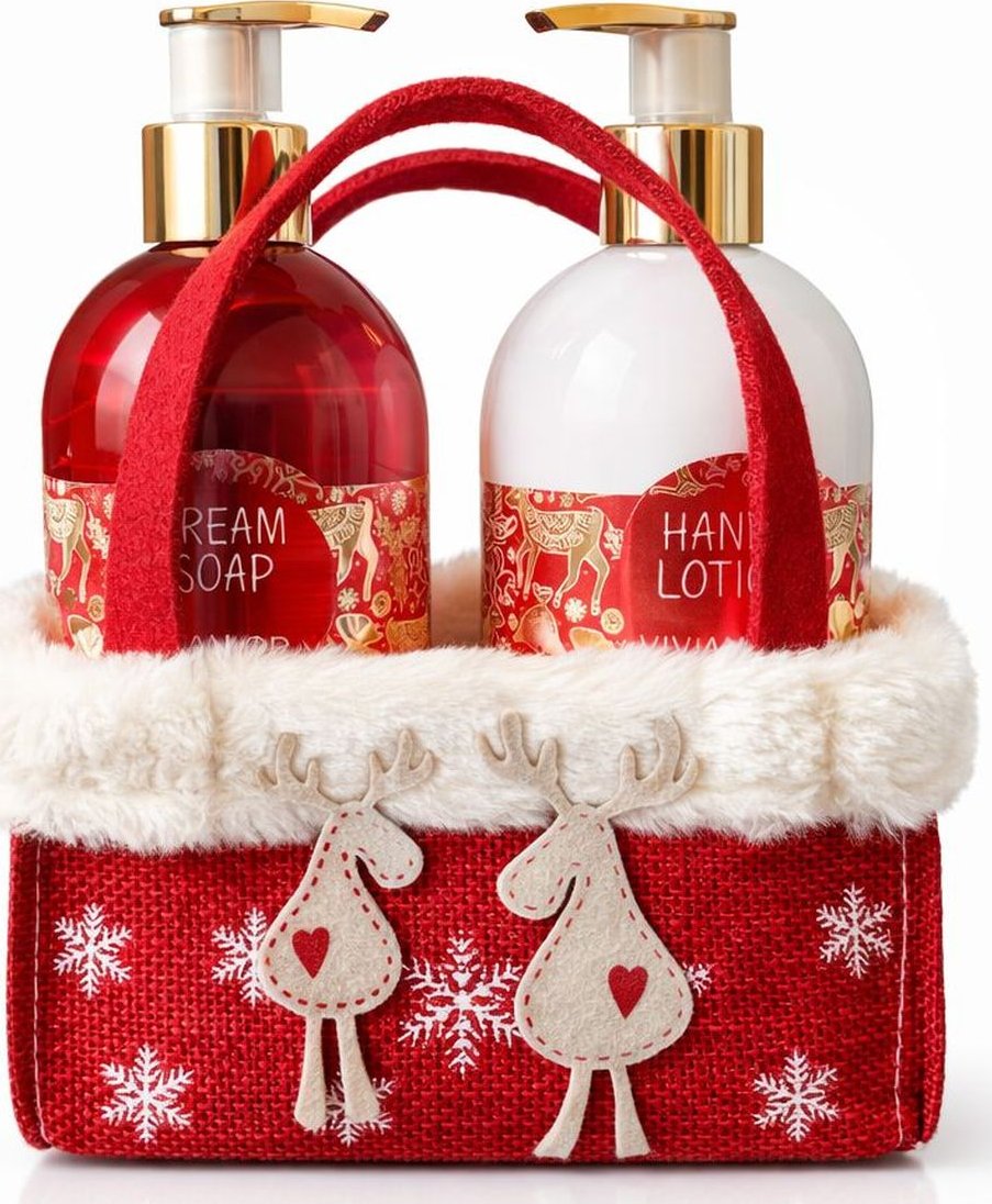 NewCos GmbH SET RED CHRISTMAS Tekuté mýdlo a Mléko na ruce Vivian Gray