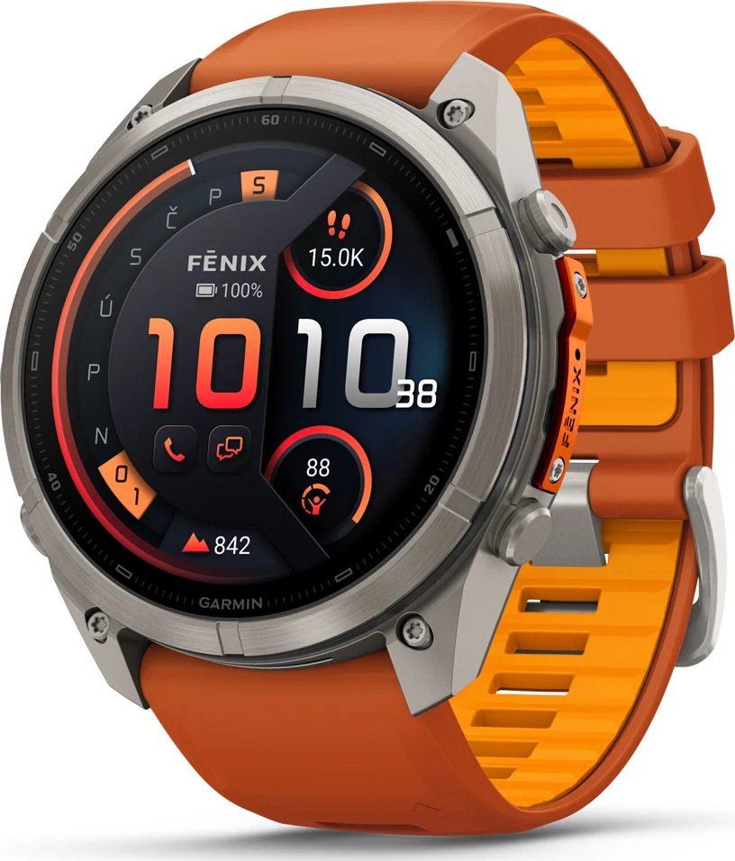 Garmin Fenix 9 Pro 51 mm Amoled inReach Titanium Autumn Orange / Spark Titanium Autumn Orange / Spark + dárek