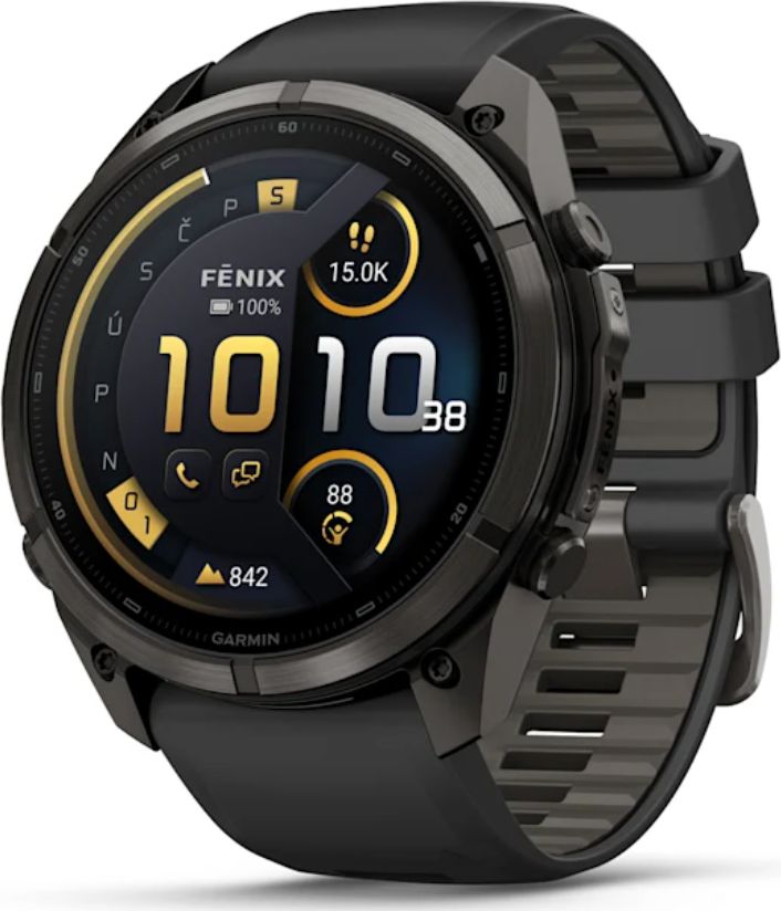 Garmin Fénix 9 Pro - 51 mm, inReach, AMOLED, Sapphire, Carbon Gray DLC Titanium, Black / Pebble 010-04337-11 + možnost výměny do 90 dní