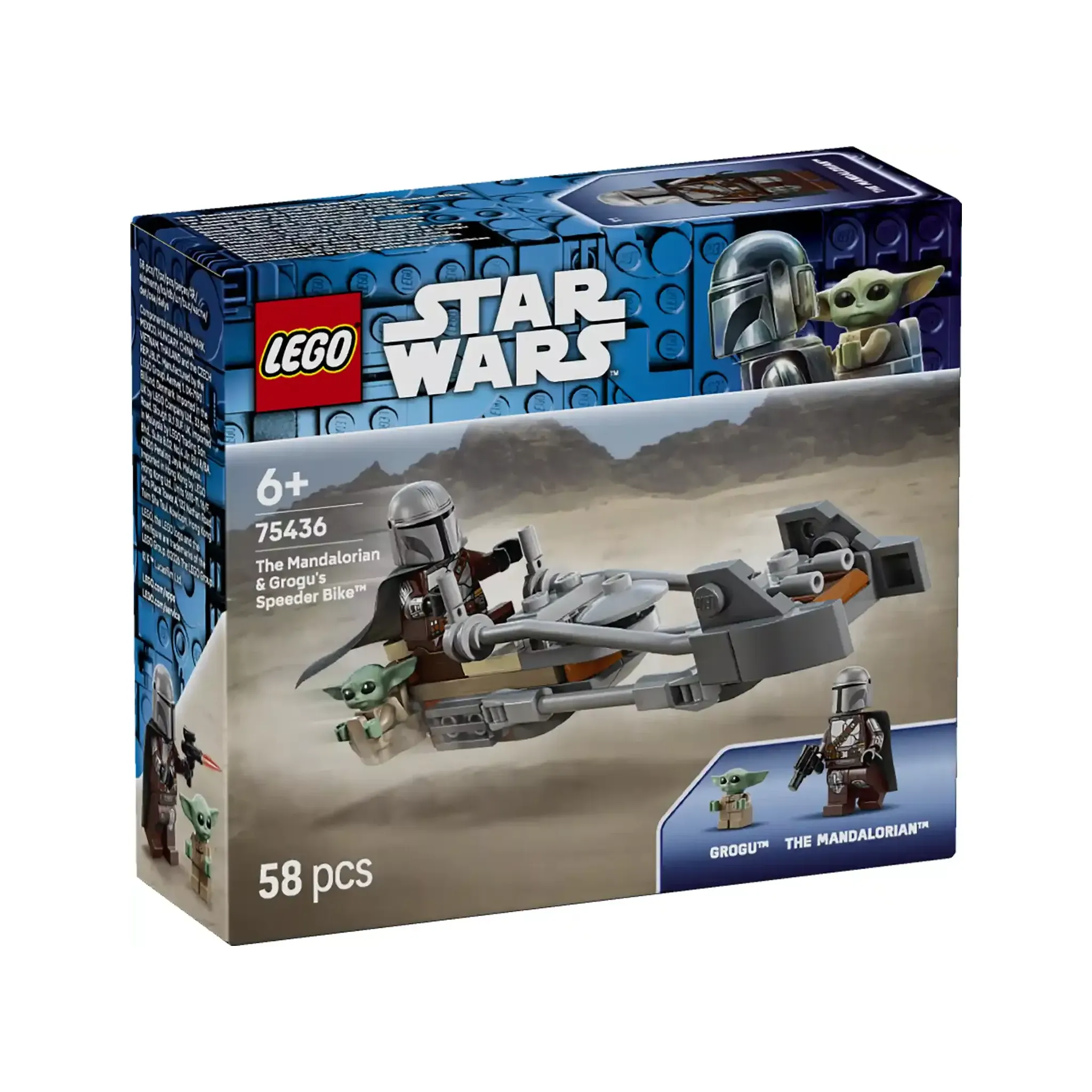 Fotografie 1 - Stavebnice LEGO LEGO Star Wars 75436 Mandalorian a Grogu a spídrová motorka
