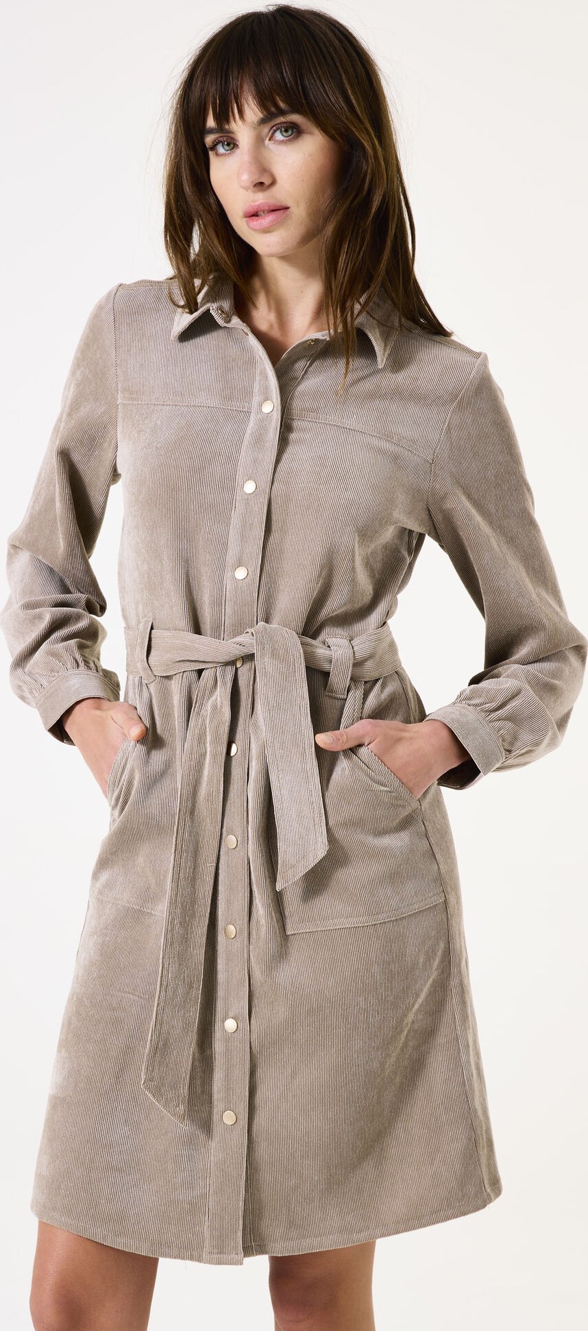 Dámské zimní šaty GARCIA I50281 3459 ladies dress 3459 taupe Velikost: XS