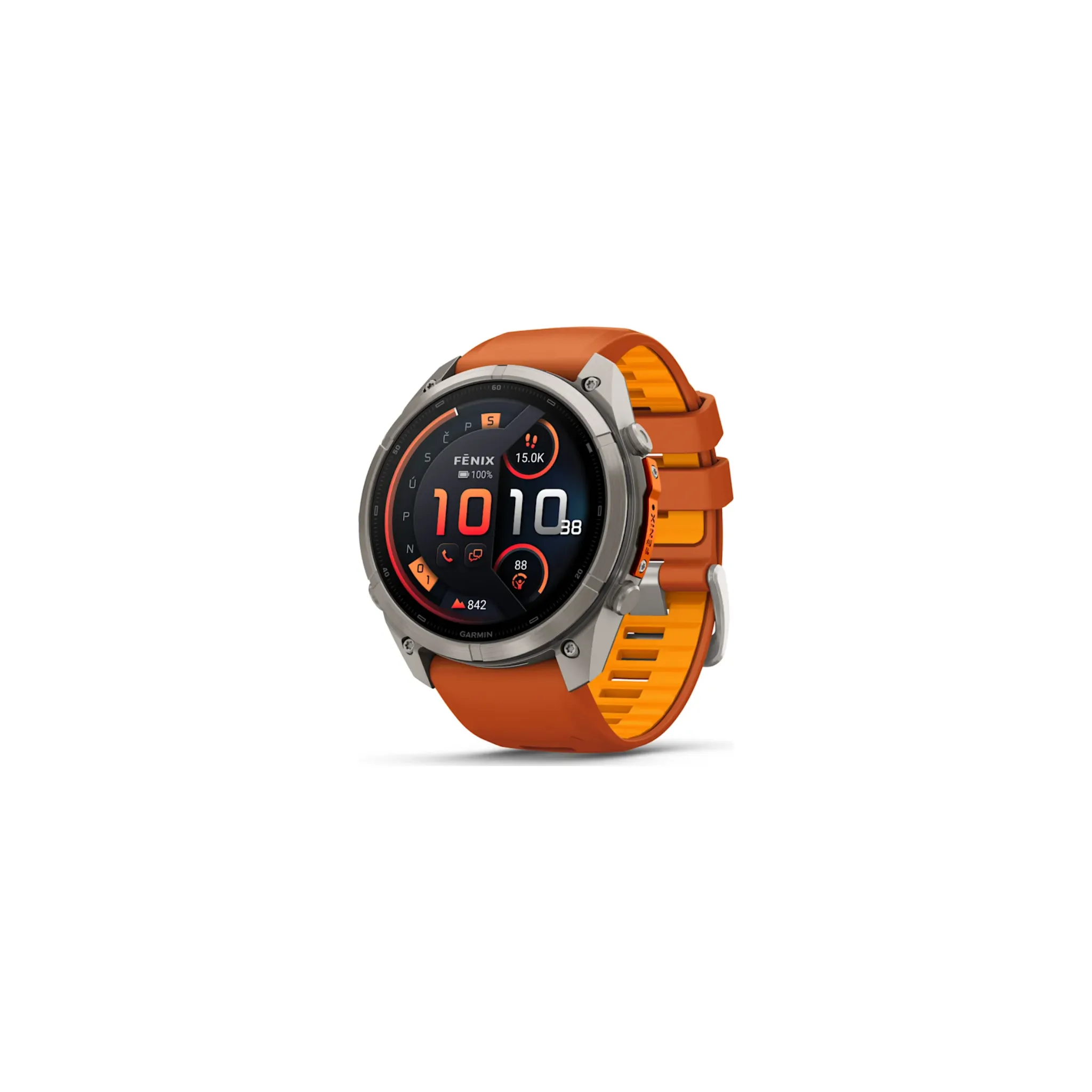 Fotografie 1 - Chytré hodinky Garmin fēnix 9 Pro 51 mm inReach Titanium Autumn Orange/Spark