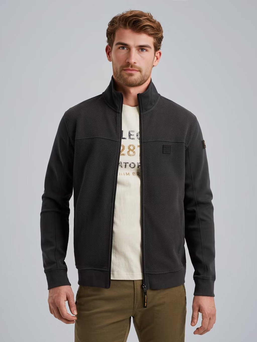 Pánská mikina PME LEGEND PSW2506424 9140 Jacket zip popcorn jacquard 9140 Velikost: XL
