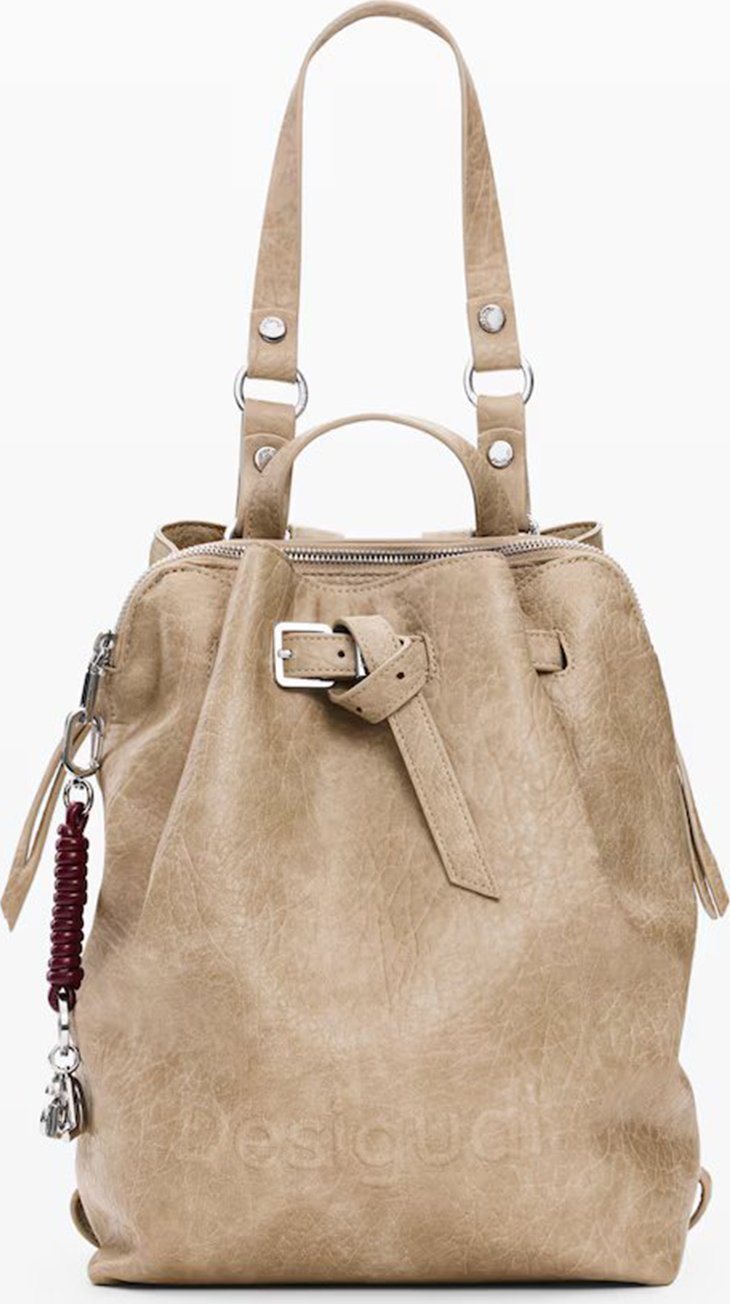 Dámský módní batoh DESIGUAL 26WAKP15 1008 BACK HALF LOGO LUENA NF BEIGE 1008 WHITE Velikost: U