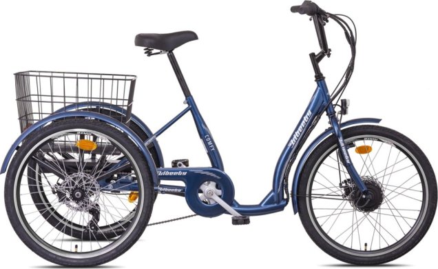 Elektrická tříkolka pro seniory Liberty Comfy 24" 6spd Disk, modrá, 36V 10,4Ah