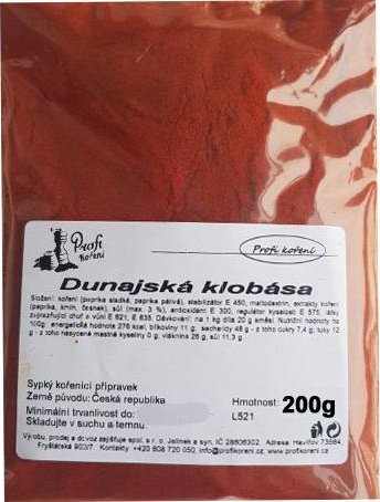 Dunajská klobása (200g) koření - Koření