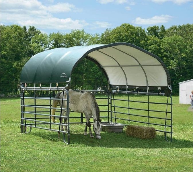 Plachtový přístřešek pro koně – ShelterLogic 3,7 × 3,7 m