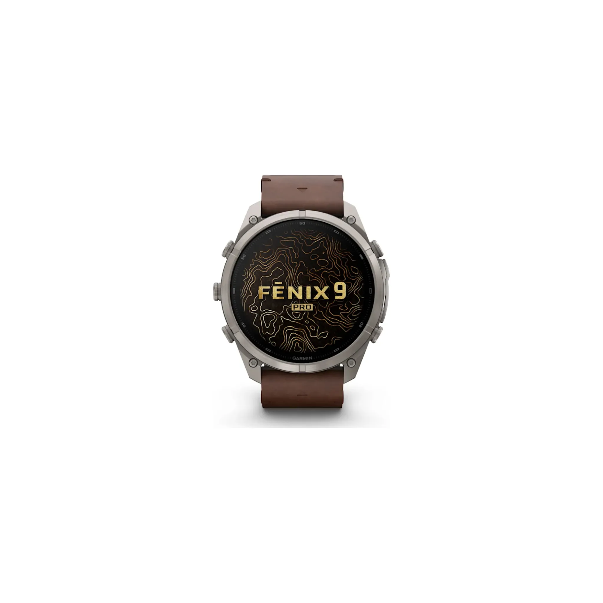 Fotografie 1 - Chytré hodinky Garmin fēnix 9 Pro 51 mm inReach Titanium/Walnut Leather Band